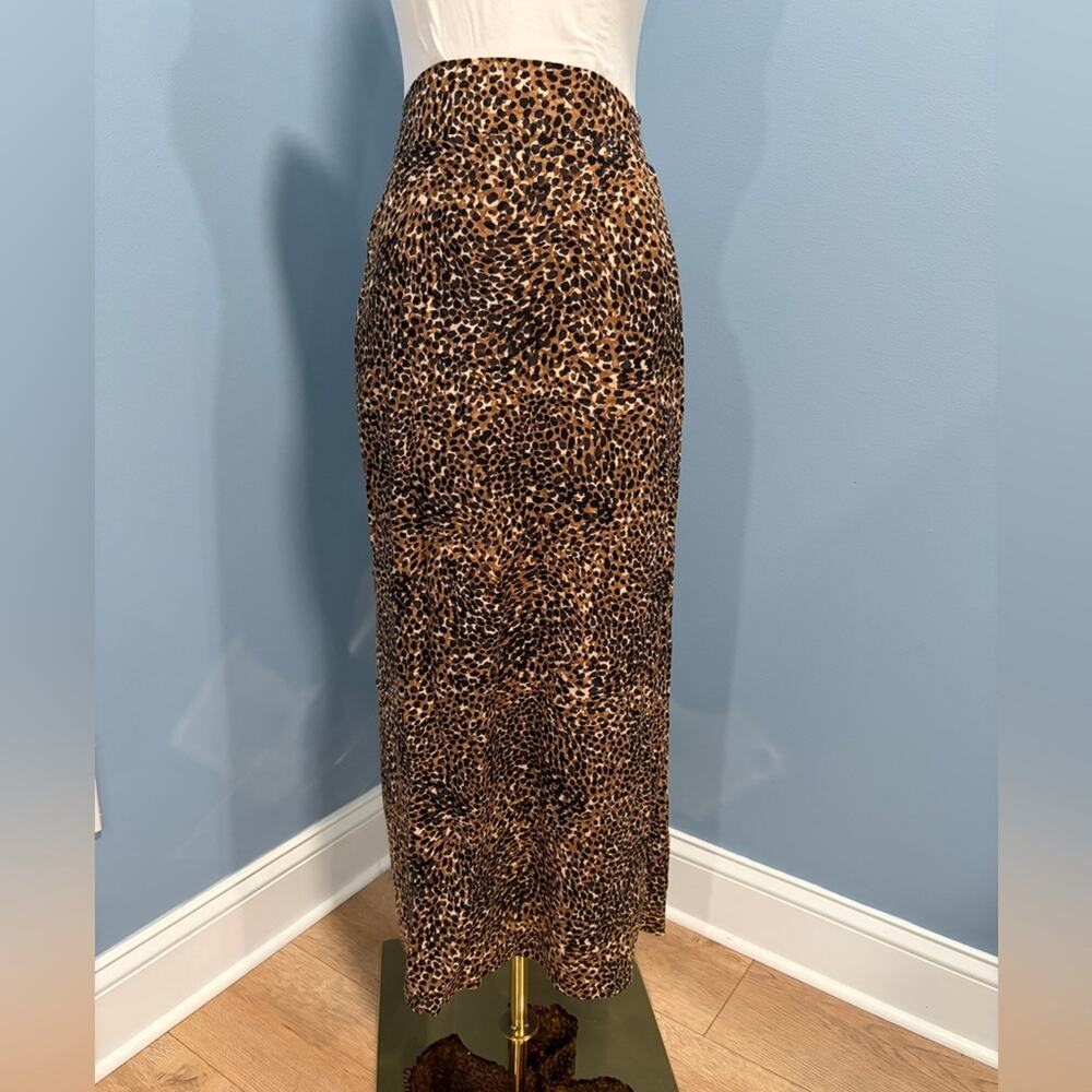 Old Navy Leopard Print Midi Skirt 37” Length Brown Black Animal Print Size M